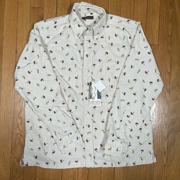 Sun Surf Long Sleeve Hula Girl Aloha Print AOP Cotton Large Shirt Made In Japan - Picture 2 of 11